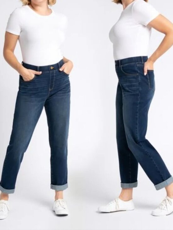 Betabrand Denim - New Betabrand Dark Vintage Wash Boyfriend Yoga Denim Jeans XXLarge Petite